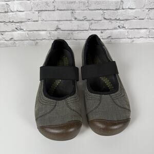 Keen Sienna Mary Jane Slip On Flats Shoe Women 8 Heathered Gray Soft Canvas